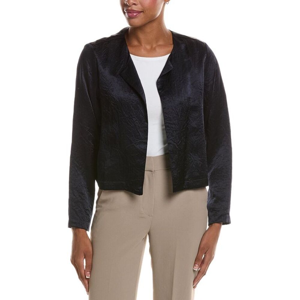 Eileen Fisher Womens  Petite Round Neck Jacket